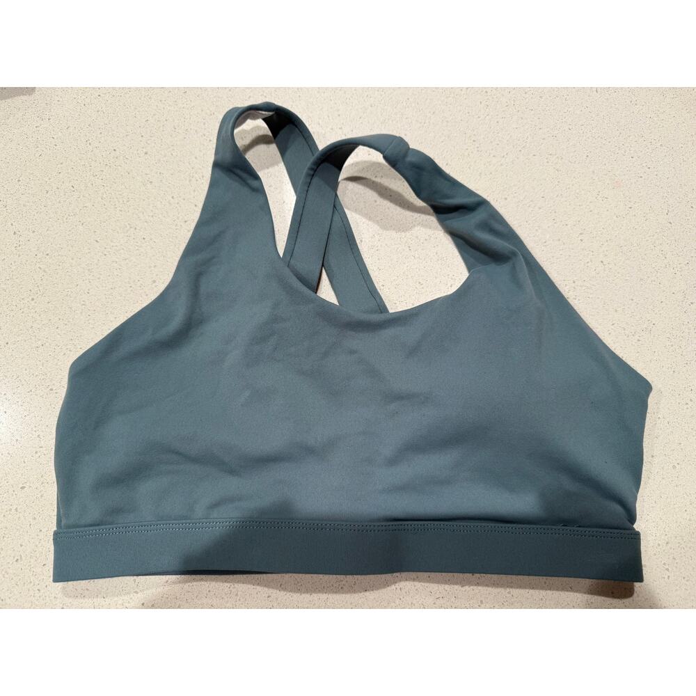 Running Girl Criss-Cross Back Med Support Sport Bra‎ Teal M